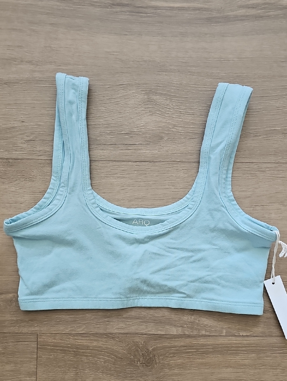 ARQ Light Blue Scoop Bralette Organic Cotton Size XL